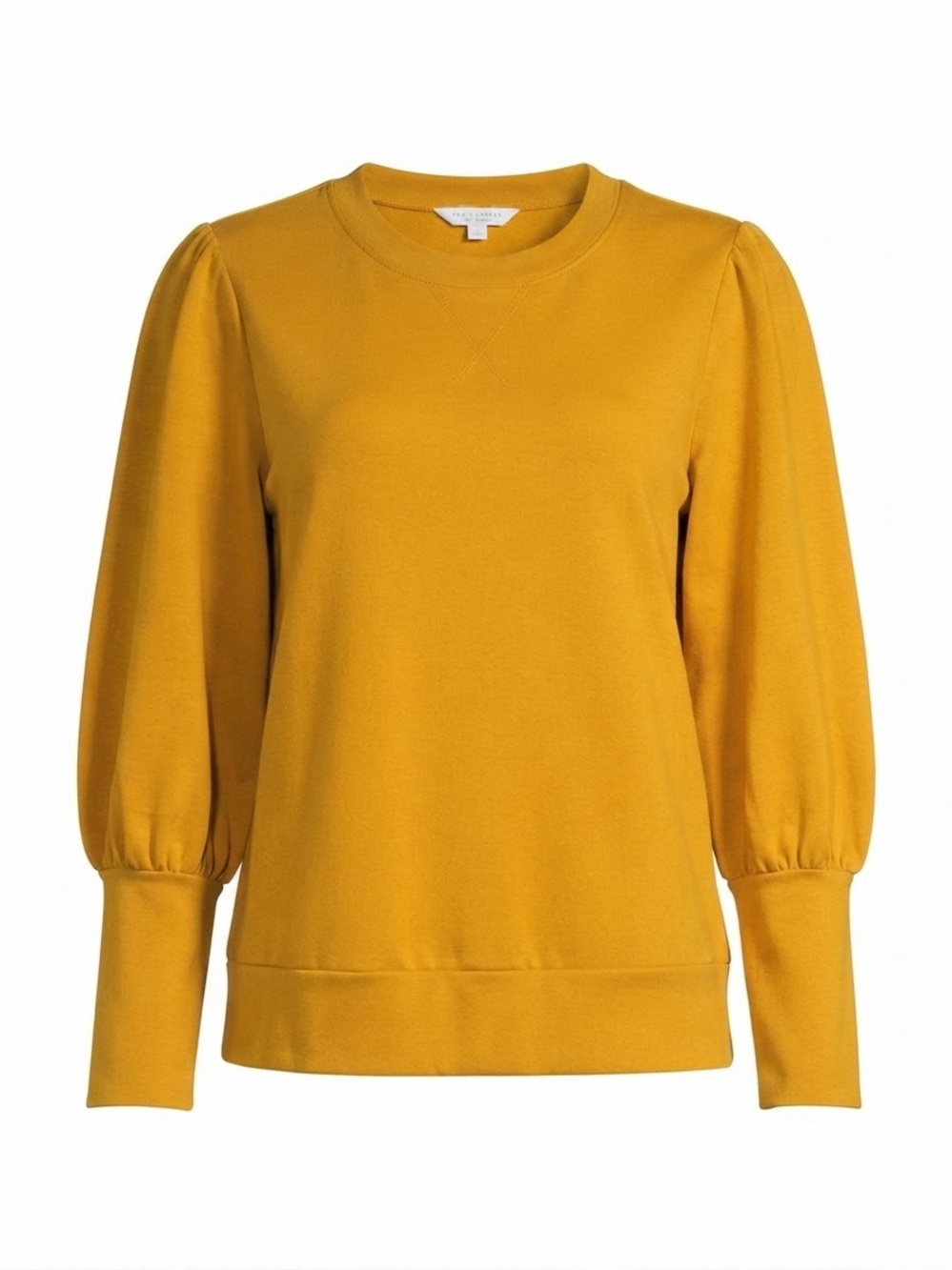 LC Lauren Conrad Mustard Puff-Sleeve Crewneck Sweatshirt Women’s